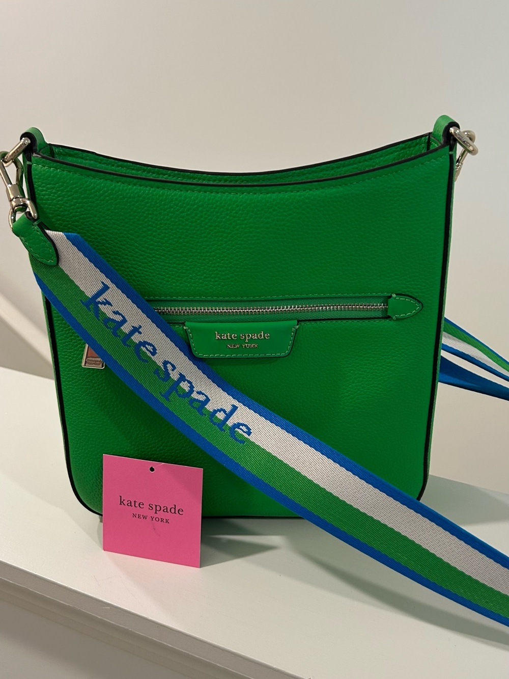 Kate Spade Green Crossbody Bag with Multicolor Strap - Picture 6 of 15